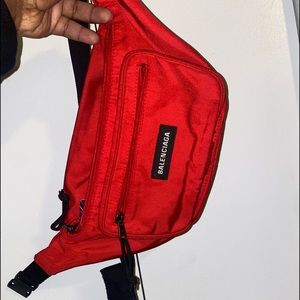 Red Balenciaga Belt Bag